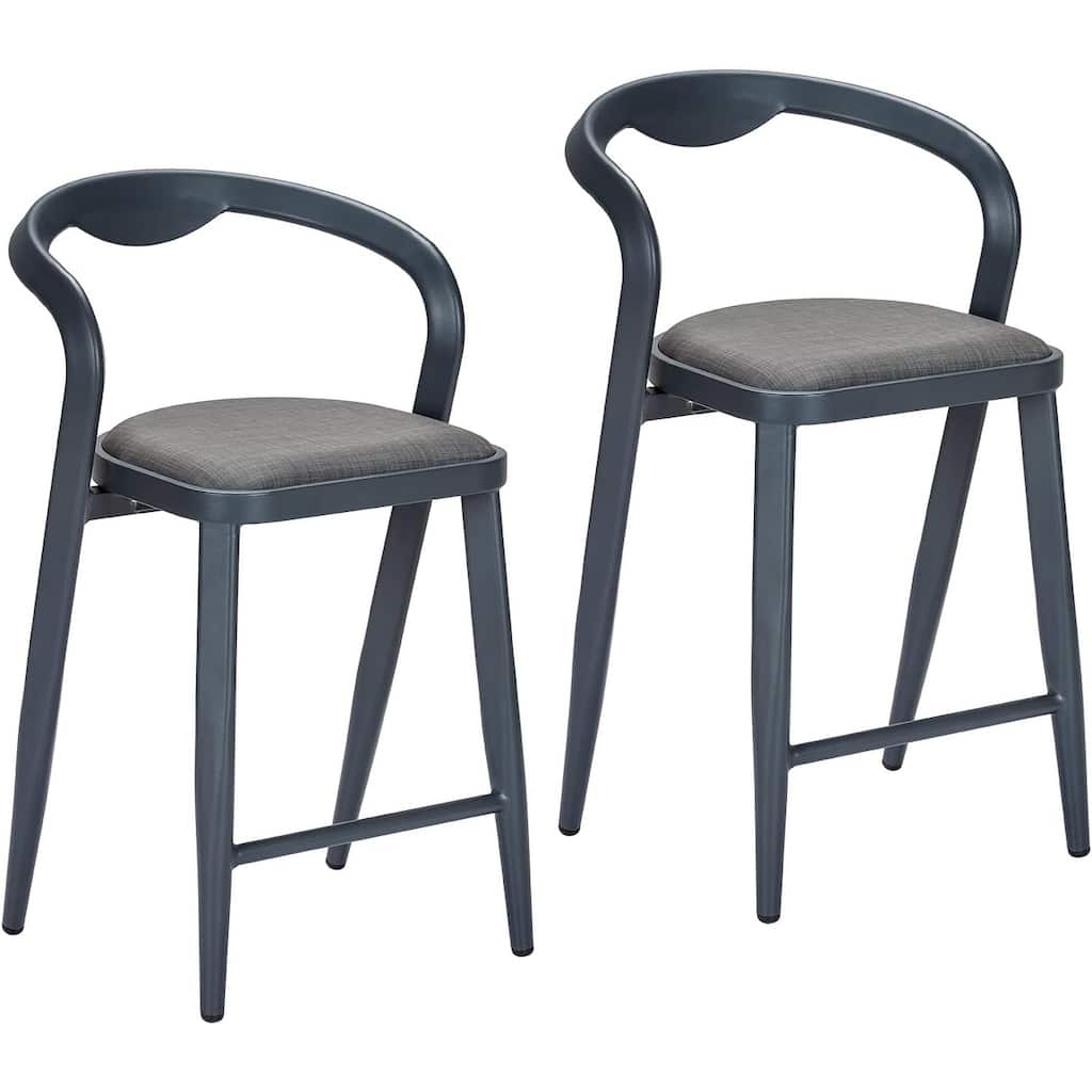 Outdoor Counter Height Bar Stools Set of 2, Comfortable Chairs for Indoor and Outdoor Use