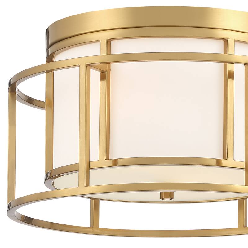 Brian Patrick Flynn for Crystorama Hulton 2 Light Luxe Gold Ceiling Mount - 15''W x 9''H