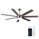 preview thumbnail 1 of 11, Sofucor 52/66/72/76/84Inch Large Ceiling Fan with Dimmable LED Light ,Remote&APP Control,8 Blades for Large Living Room,Porch 62 Inch - Nickel with Brown Plywood Blades