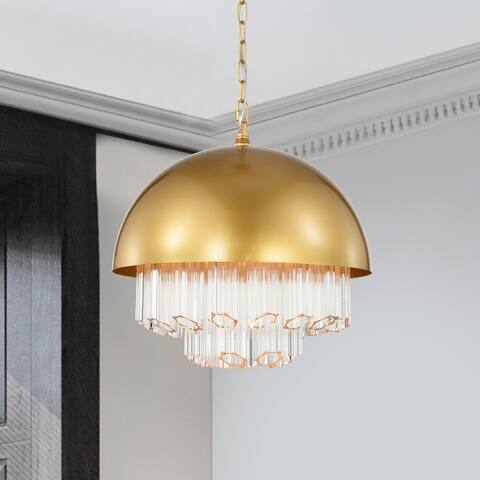 Wiskass 15 Inch Ripped Glass Shade Pendant Lighted Chandelier