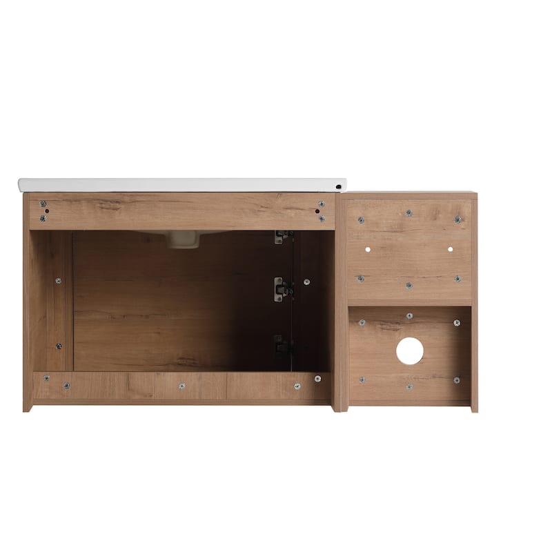 Malwee 28"/40"/52"/68" Floating Bathroom Vanity, Wall Mounted Bathroom Vanity with Ceramic Sink,Soft Close Door and Shelf