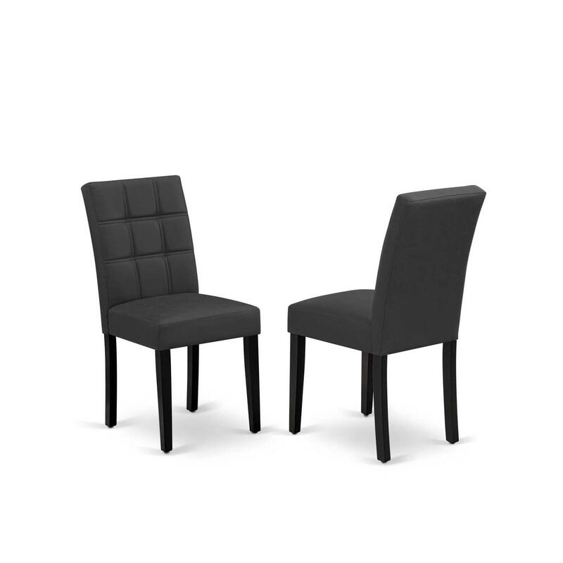 5-Piece Black Finish Solid Wood Top-Rectangular Dining Room Set-Seats 4