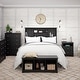 preview thumbnail 13 of 18, Broadway Black 2-drawer and Open Cubby Nightstand