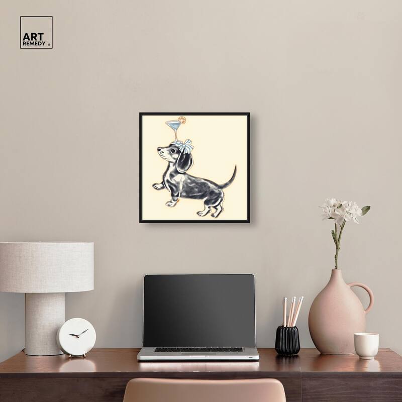 Martini Pup I Canvas by Art Remedy