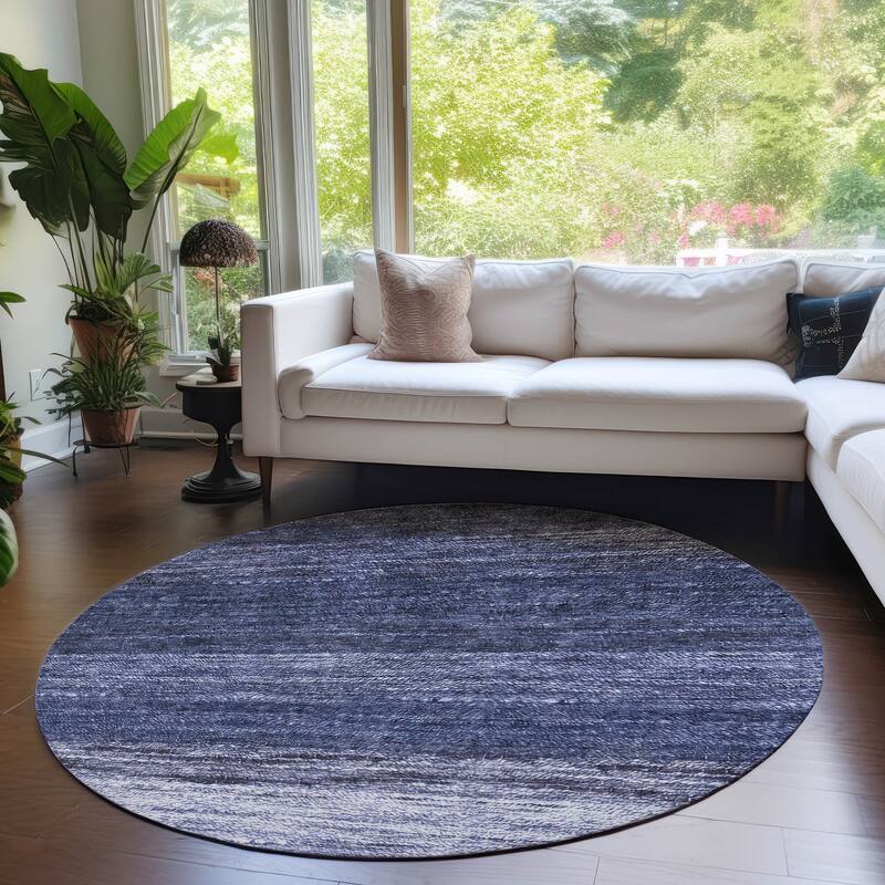 Machine Washable Indoor/ Outdoor Chantille Solid Ombre Rug