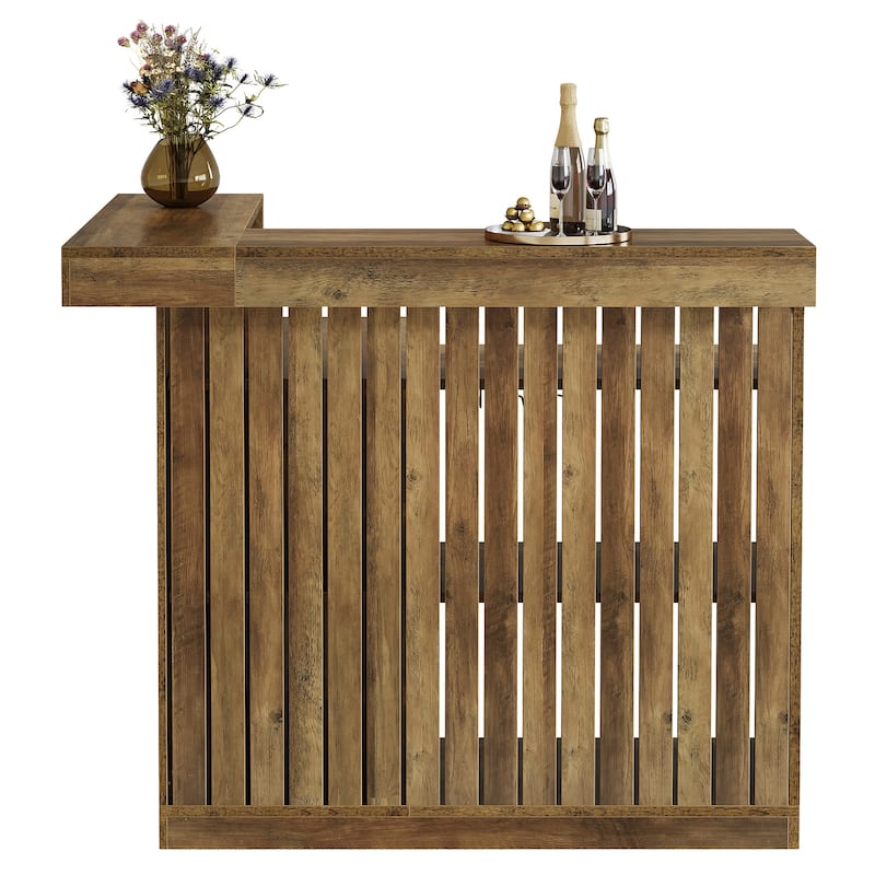 L-Shaped Home Bar Unit, 4-Tier Corner Liquor Bar Table