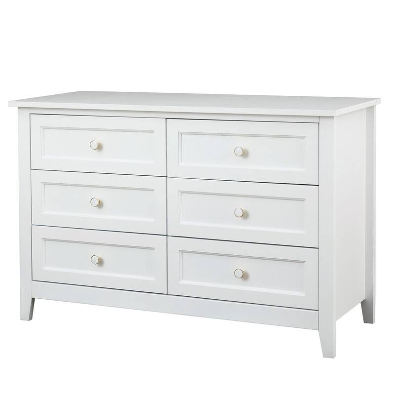 Modern Solid Wood Drawer Dresser with Retro Round Handles