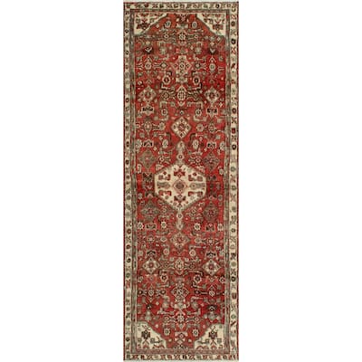 Fine Vintage Distressed Amelia Rust/Ivory Runner - 2'10" x 9'6"