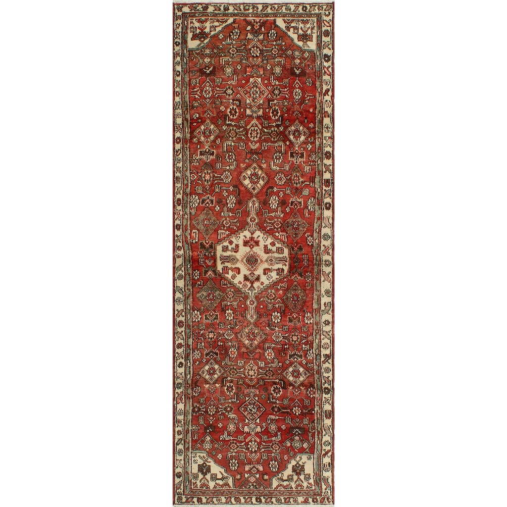 Fine Vintage Distressed Amelia Rust/Ivory Runner - 2'10" x 9'6"