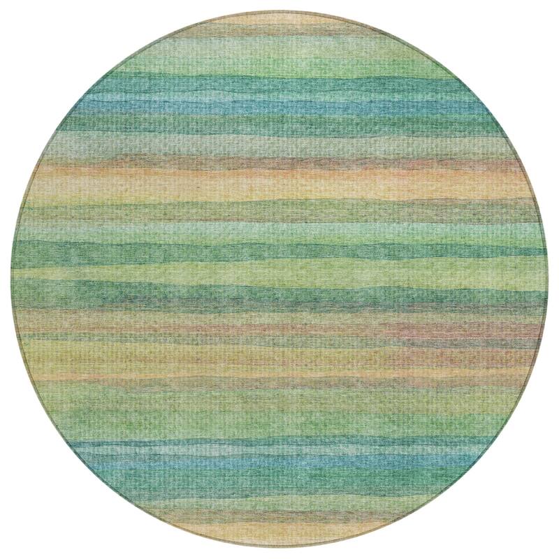 HomeRoots Striped Transitional Rectangle Outdoor Rug