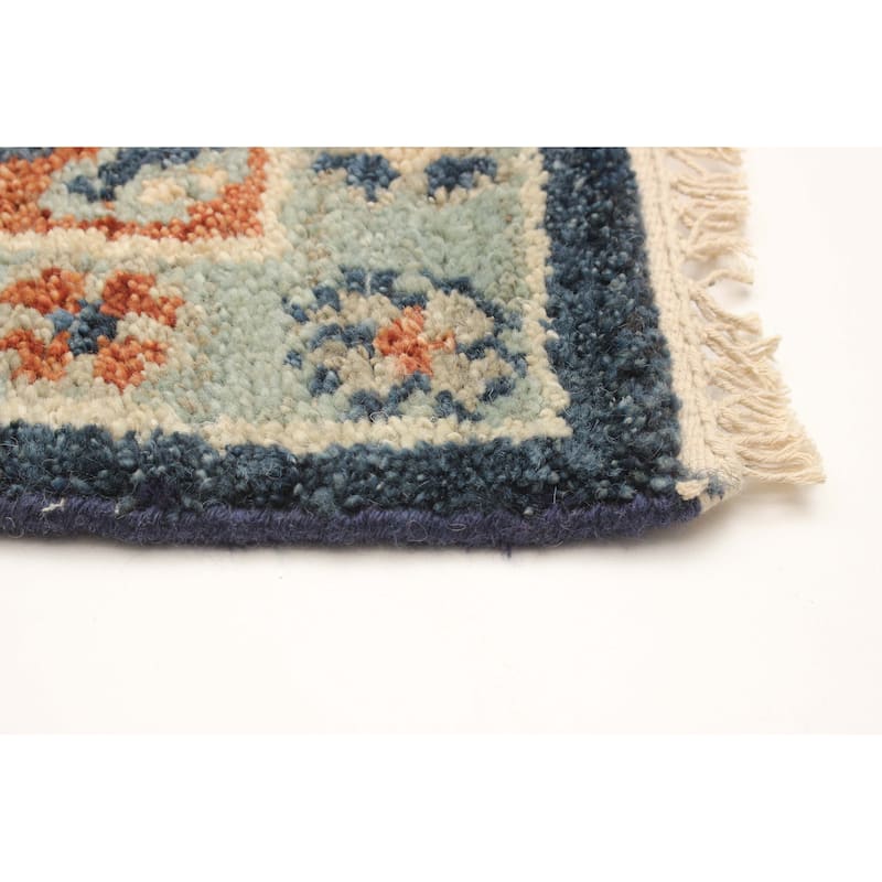 ECARPETGALLERY Hand-knotted Jules Serapi Dark Navy Wool Rug - 5'5 x 7'8