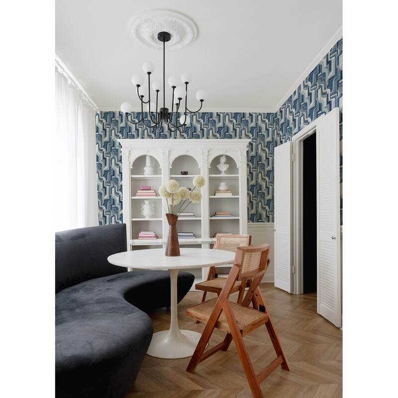 A-Street Prints Tulum Blue Surreal Shapes Wallpaper