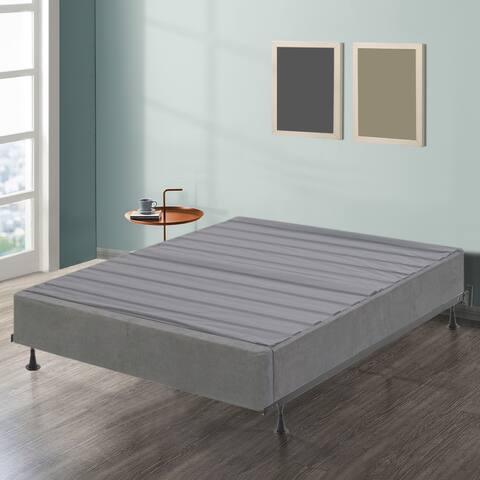 Onetan, 8-Inch Quikat Wood Box Spring/Foundation For Mattress With Frame, Suede Material.