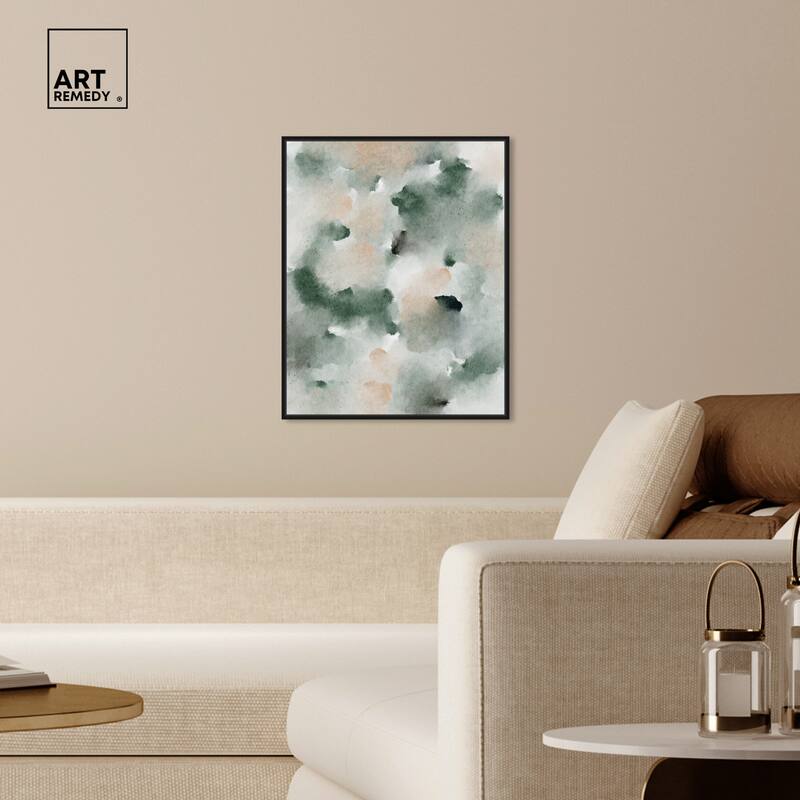Art Remedy Smoky And Blush Shadows Framed Watercolor Boho Abstracts