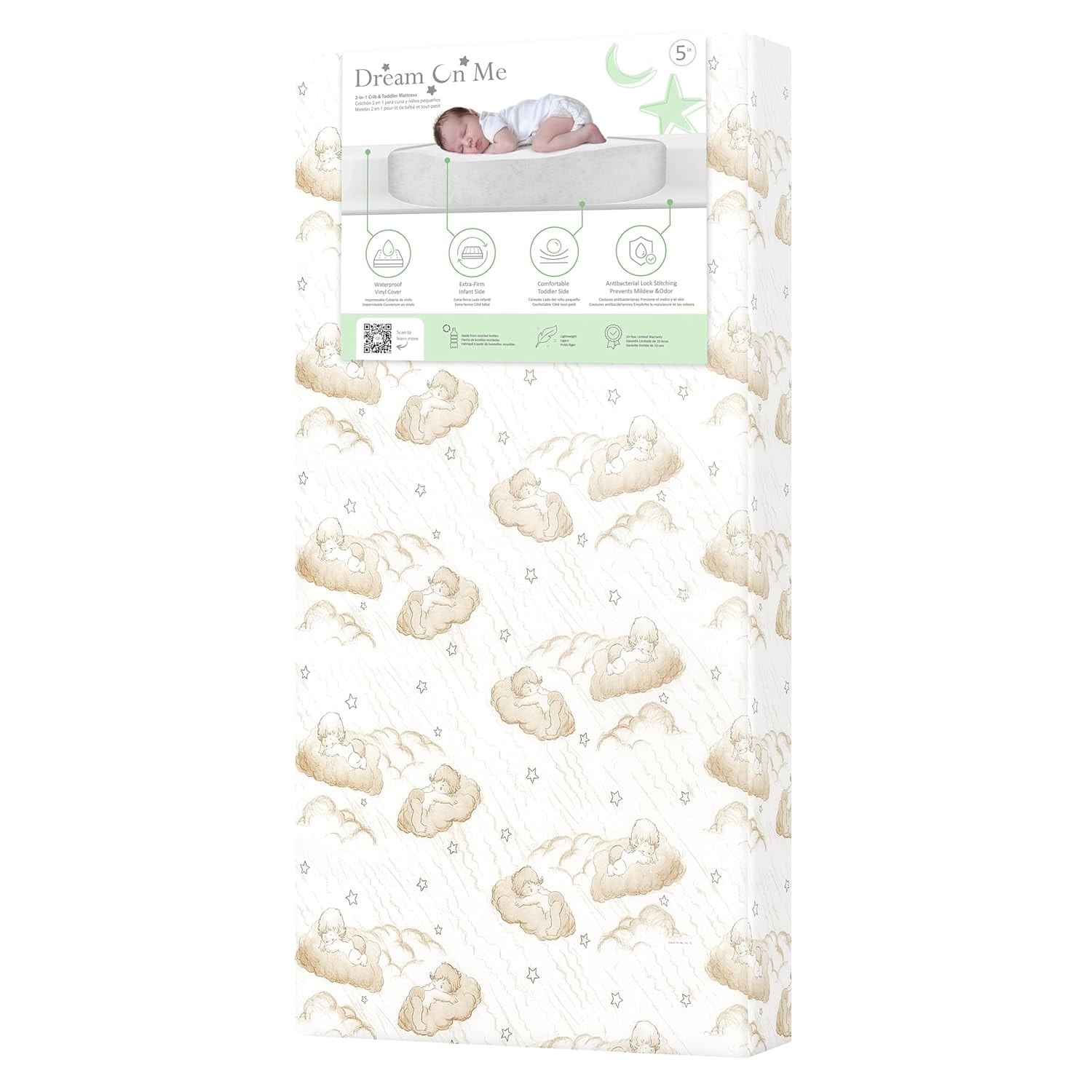 Dream On Me 2 in 1 Little Lullaby Crib and Toddler Mattress