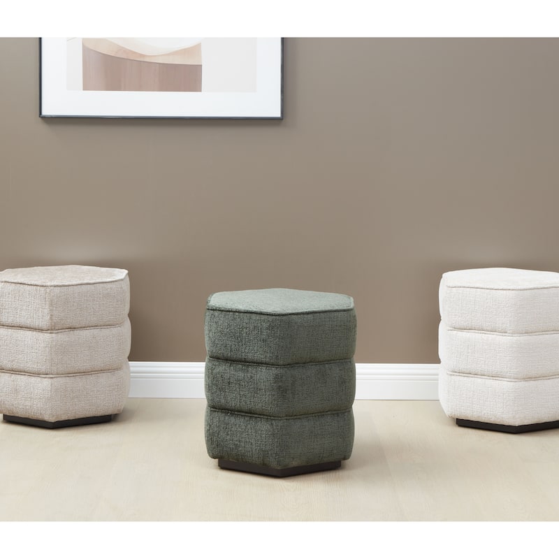SAFAVIEH Couture Rosaria Hexagon Ottoman - Dark Green