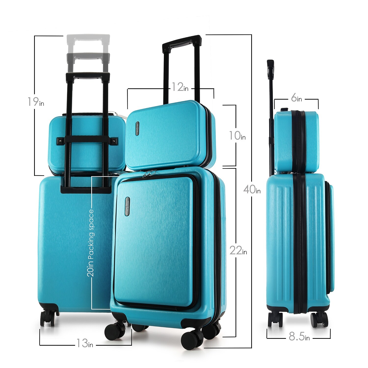 TravelArim Airline Approved Durable Carry-On Luggage 22x14x9 - Lightweight  Carry On Suitcase Set with Small Cosmetic Case - Bed Bath & Beyond -  36351948