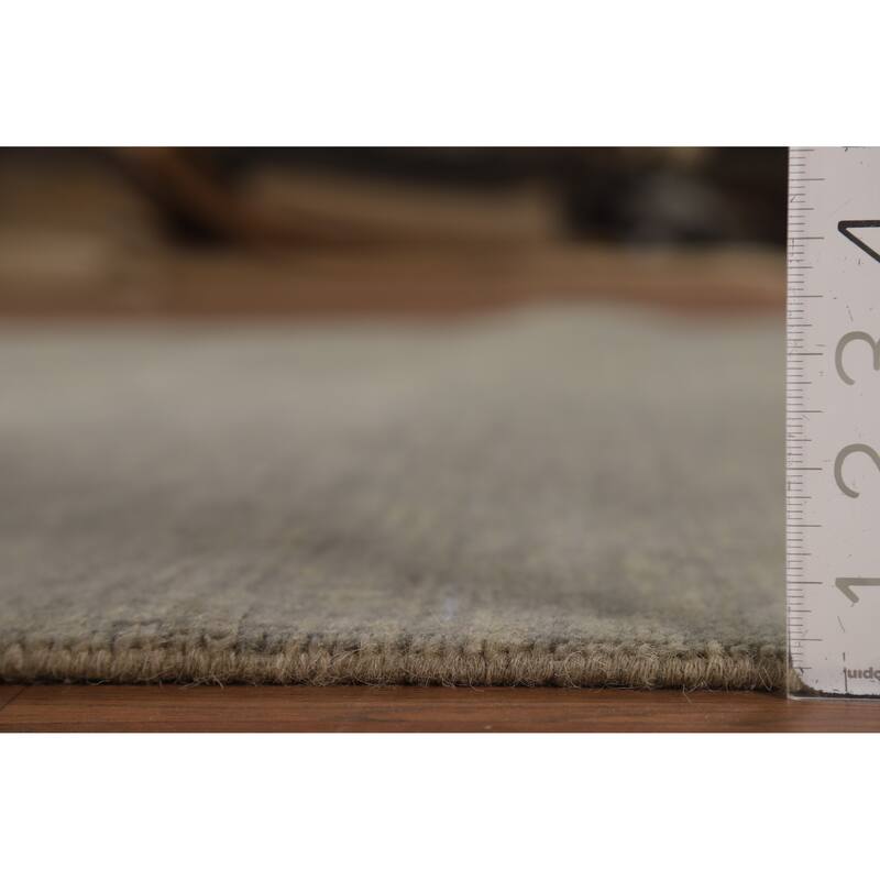 Gabbeh Modern Area Rug Handmade Green Oriental Wool Carpet - 5'7" x 8'0"