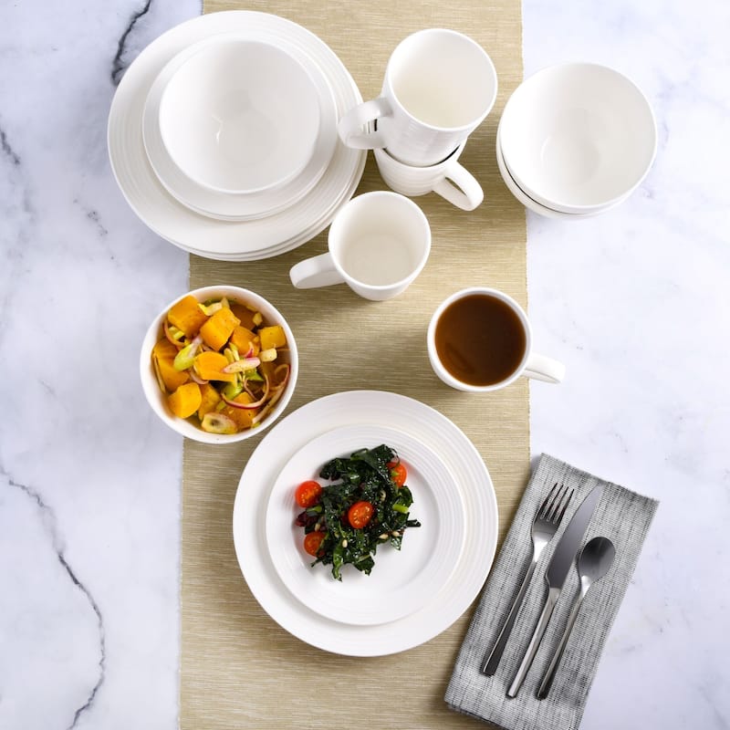 Gibson Home Amelia Court 16-Piece Dinnerware Set - White
