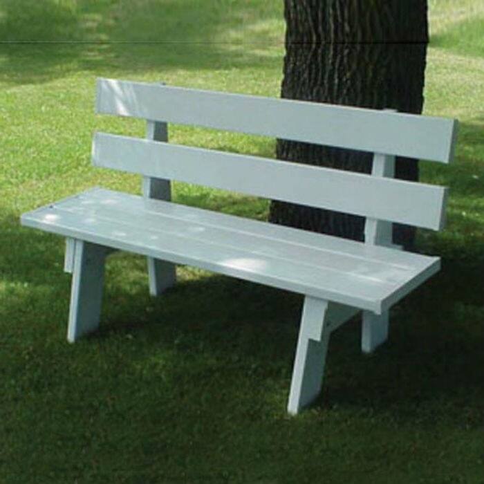Daily Boutik Sturdy Back Support White Vinyl Park Bench