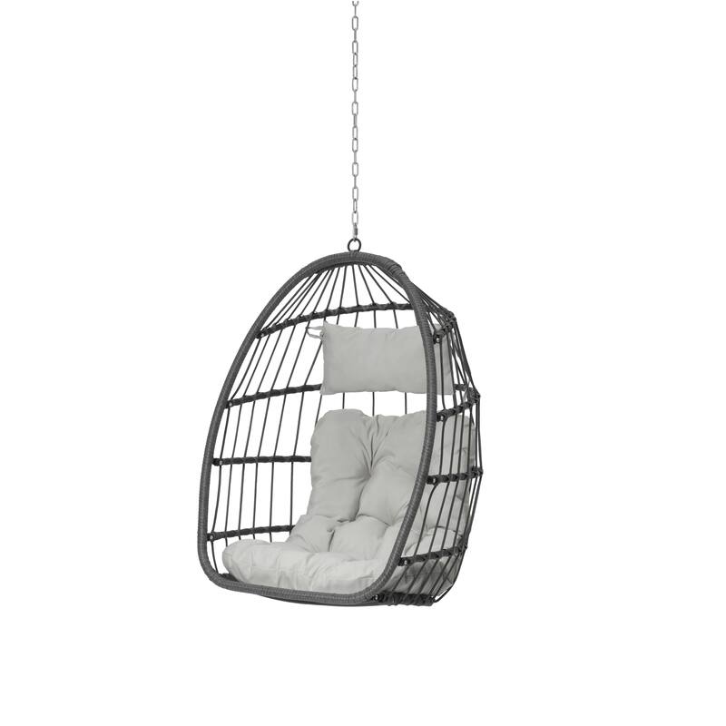 PE Rattan Egg Hanging Chair with Cushion