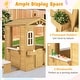 preview thumbnail 6 of 7, Natural Fir Wood Kids Playhouse with White Windows, Bench and Flowerpot Holders - 80.5" L x 47" W x 55" H