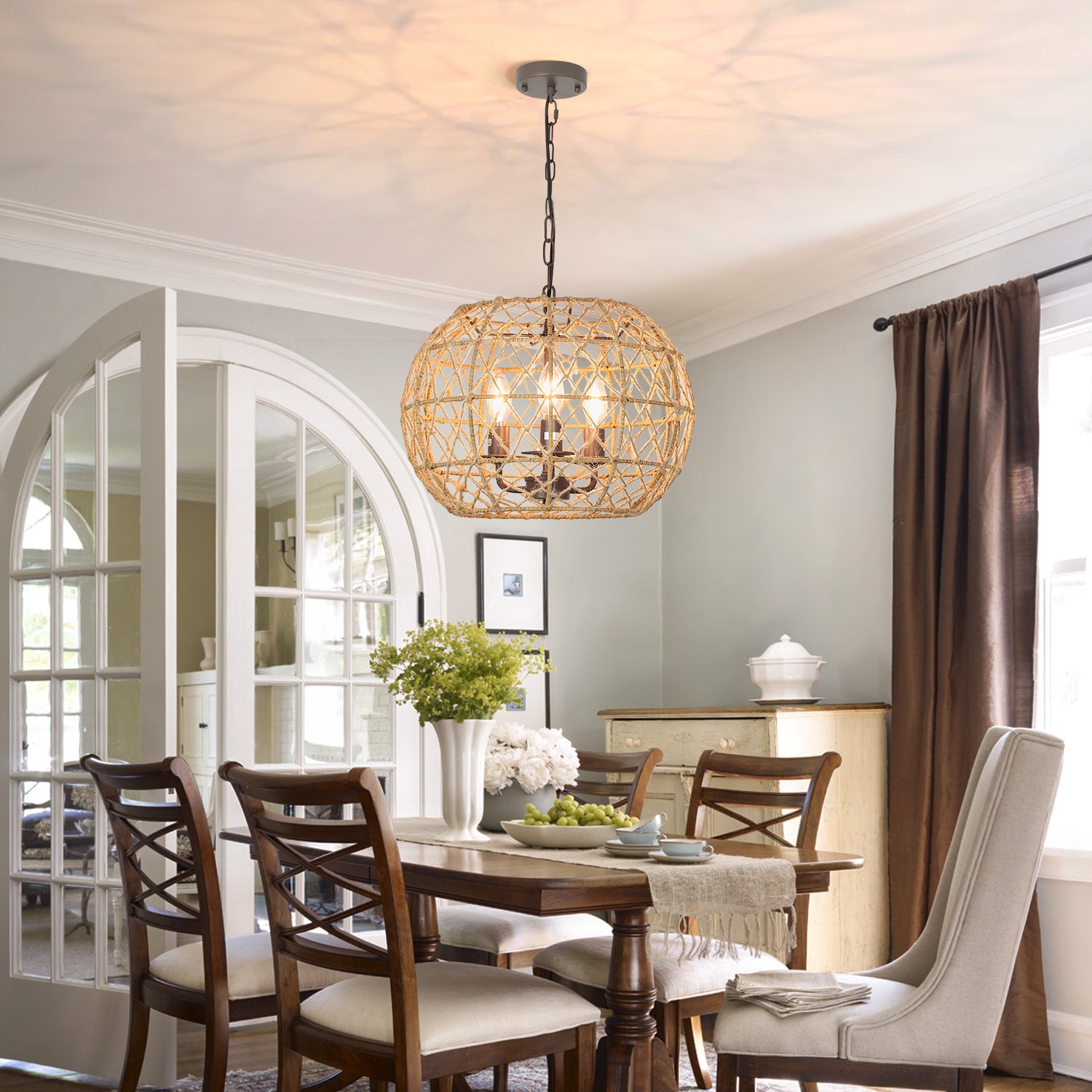 Metal basket light fixture top