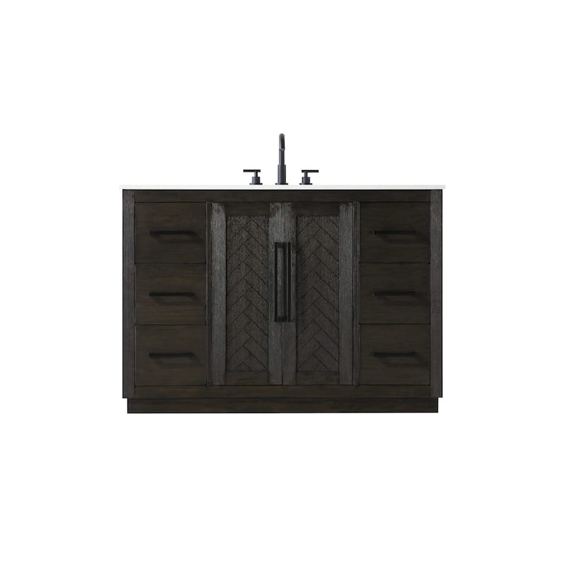 Elegant Lighting VF29048 Chase 48" Free Standing Single Basin Vanity - Chocolate Oak