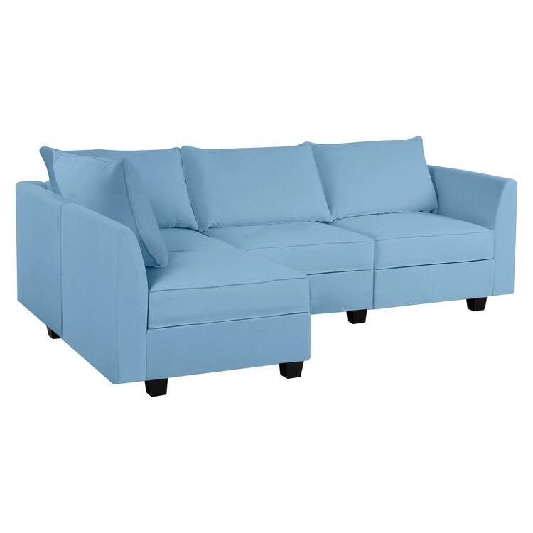 Modern DIY Collection - Convertible Modular Sectional Sofa - Linen Sofa Couch for Living Room Apartment Office