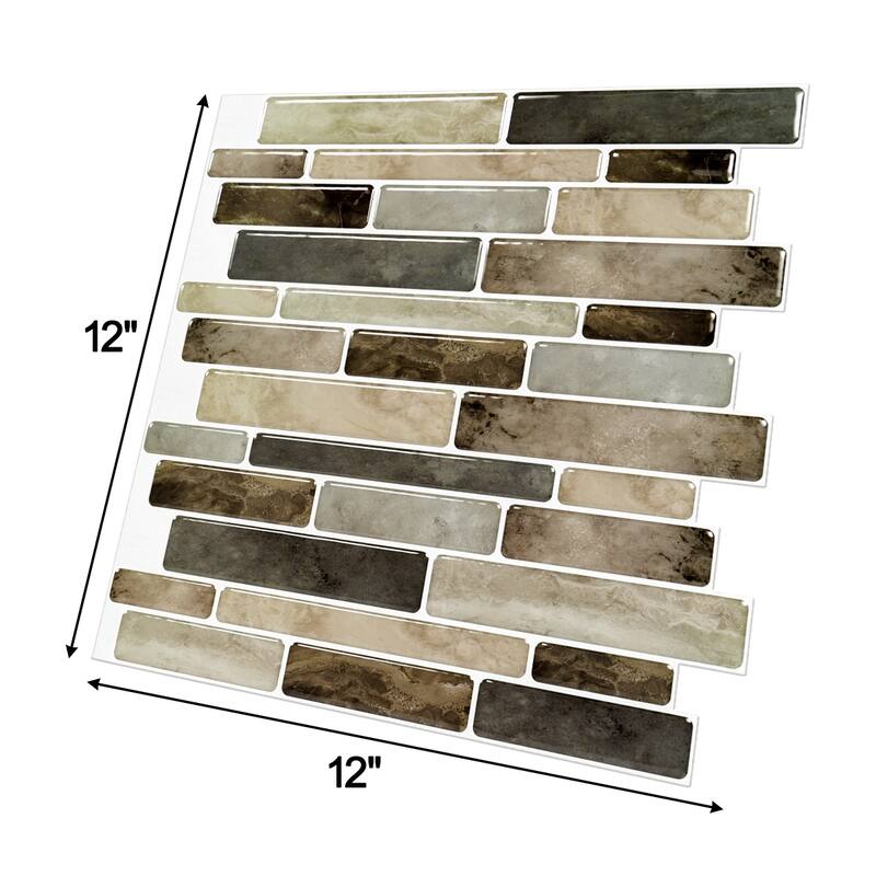 Art3d 12"x12" Vinyl Peel and Stick Backsplash Tile Marble Look(10-Pack)
