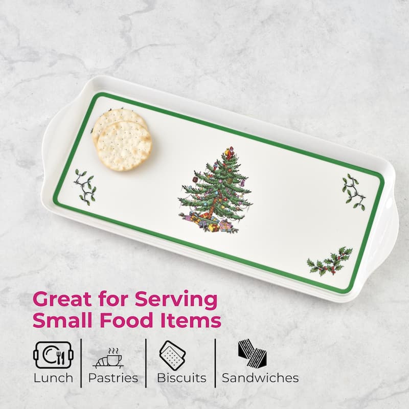 Pimpernel Christmas Tree Sandwich Tray - 15.1" L x 6.5" W