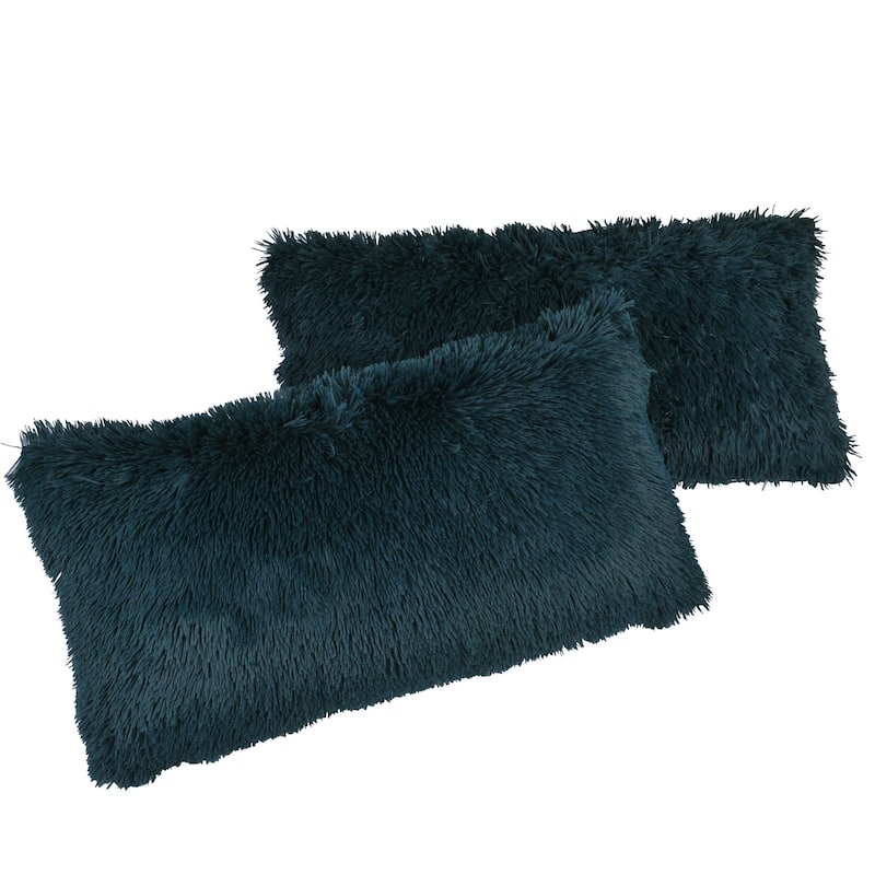 Halsted Shaggy FauxFur Decorative Throw Pillow Cover Set, NO INSERT