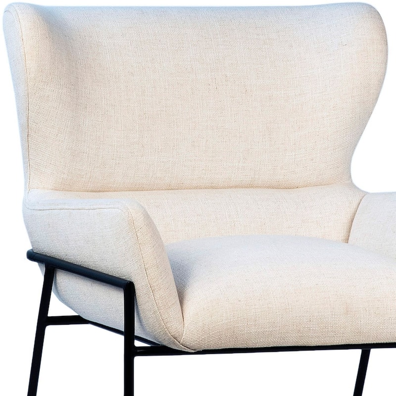 Jericho Polyester Blend Upholstered Occasional Chair, Ivory
