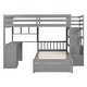 preview thumbnail 10 of 16, Full over Twin Bunk Bed with Desk, Drawers and Shelves,Multifunctional Loft Bed with Storage