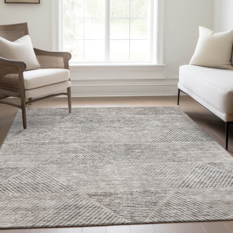 Machine Washable Indoor/ Outdoor Chantille Prism Contemporary Rug