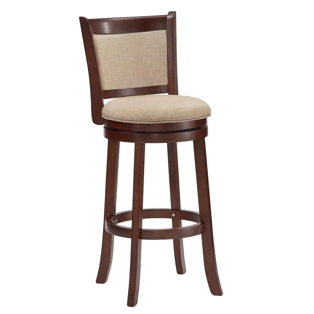Verona Panel Back Linen Swivel 29-inch High Back Bar Stool by iNSPIRE Q Classic