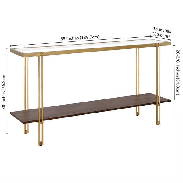 Inez Steel and Glass Console Table Bed Bath & Beyond 30614289