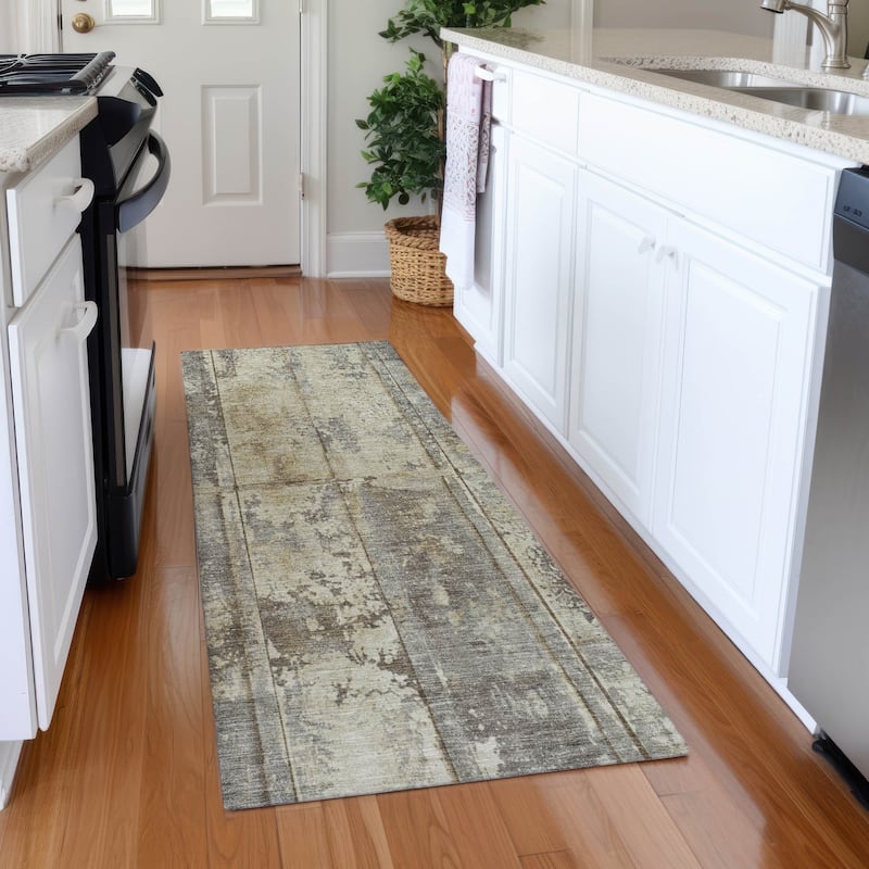 Premium Washable Super Soft Modern Panel Mayfield Rug - Beige - 2'3" x 7'6"