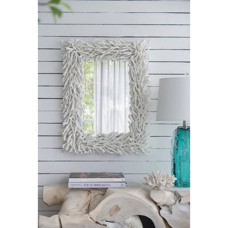 Rectangular Wall Mirror - 29" - White