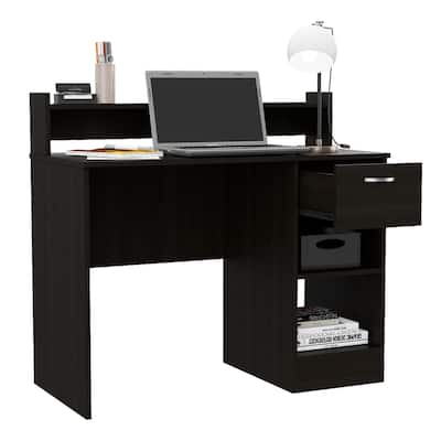 Writing Computer Desk with Multiple Shelves & One Drawer