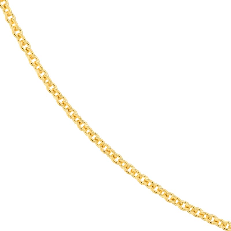 Curata 14k Yellow Gold 1.5mm Cable Chain Necklace (Lobster)