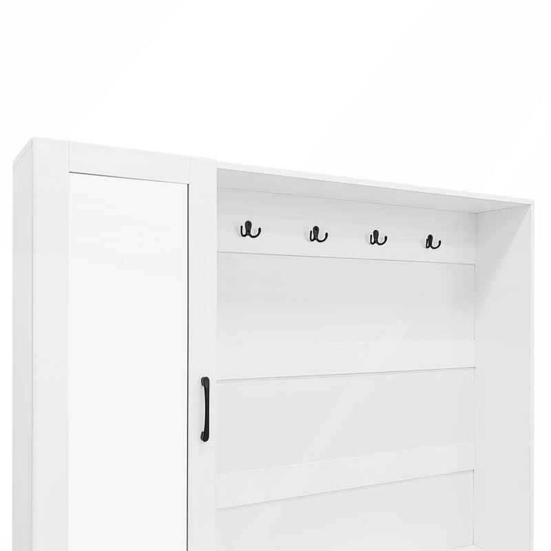 3-in-1 Entryway Bench with Integrated Shoe Cabinet and Foldable Seat for Entrance and Living Room