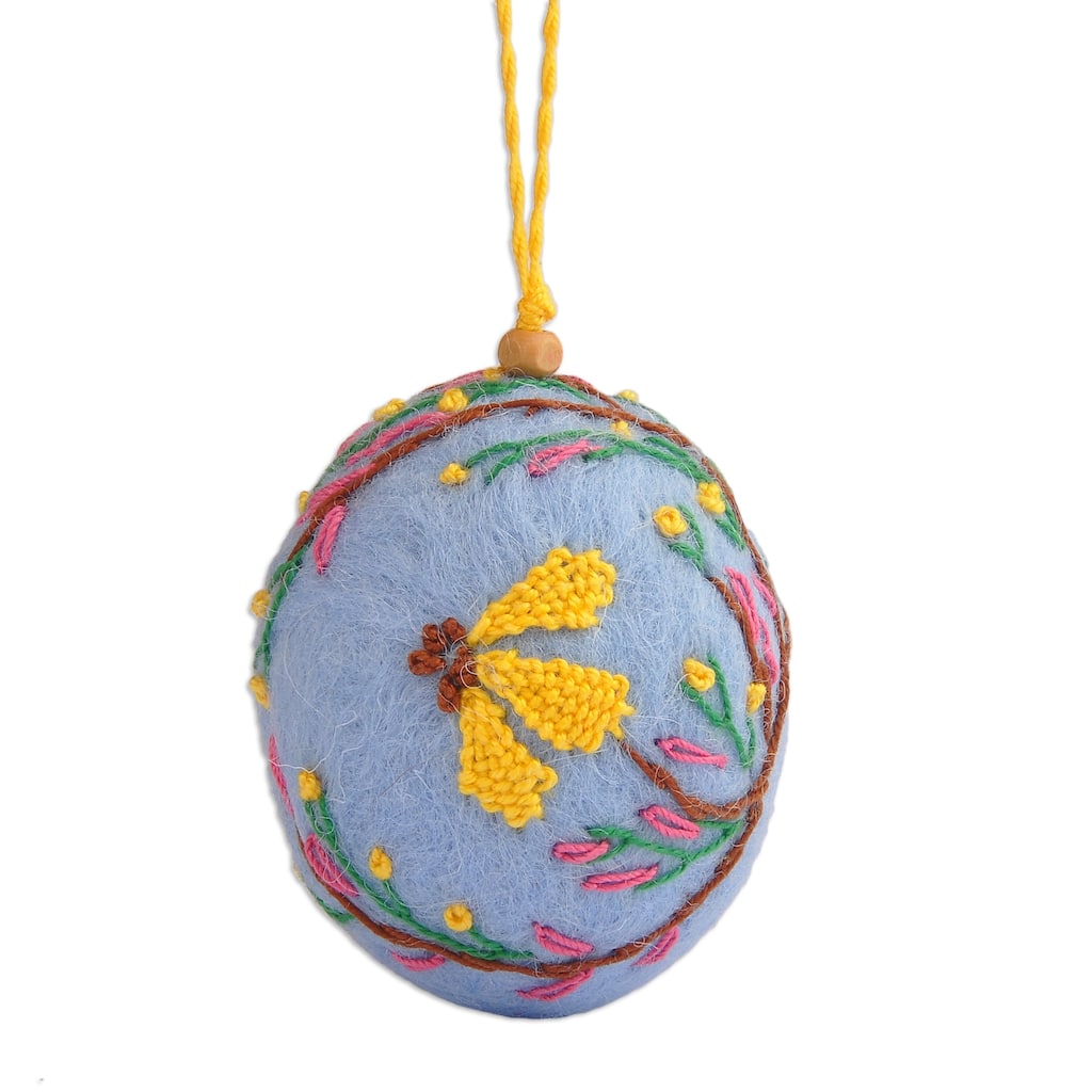 Novica Handmade Armenian Spring Embroidered Felt Ornament