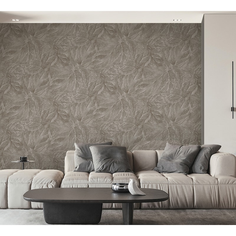 Fine Decor Aspen Stone Leaf Wallpaper