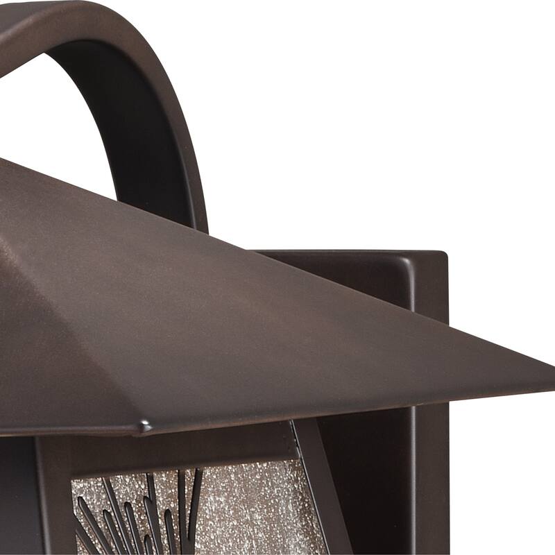 VAXCEL Whitebark 1-Light Rustic Pine Cone Outdoor Wall Sconce made of Durable Steel, Glass Shade, LED Compatible
