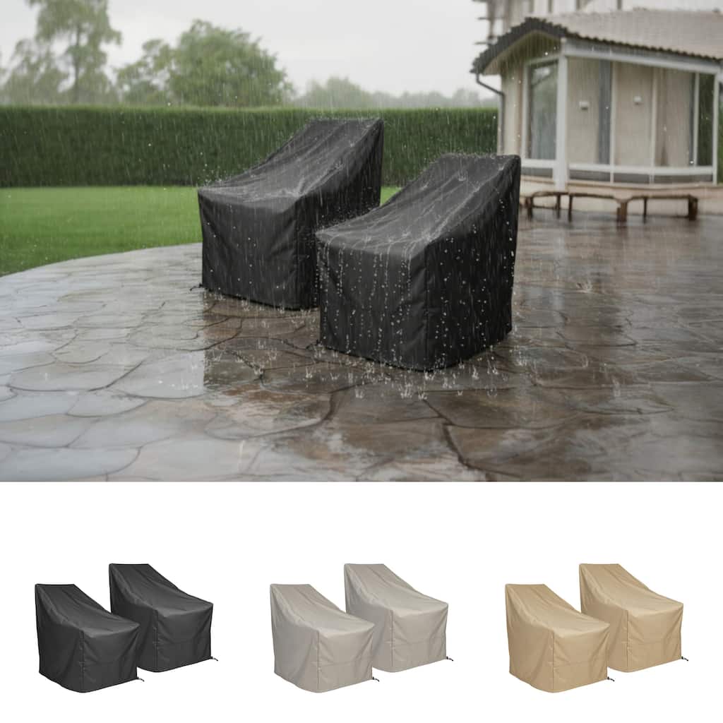 Porch & Den 2-Pack Adirondack Chair Weatherproof Polyester Patio Chair Cover