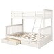 preview thumbnail 3 of 9, White Twin over Full Wood Bunk Bed with Storage Drawers and Ladder