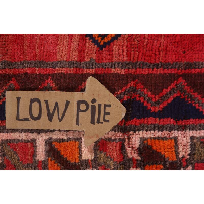 Hand Knotted Oriental 100% Wool Carpet Traditional Geometric Red Lori Area Rug - 8' 4'' X 4' 3''