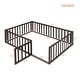 preview thumbnail 6 of 4, Full Size Wood Daybed Frame with Fence, Walnut