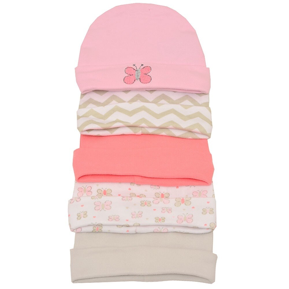 Shop Little Beginnings Baby Girls Pink Cream Butterfly Chevron 5